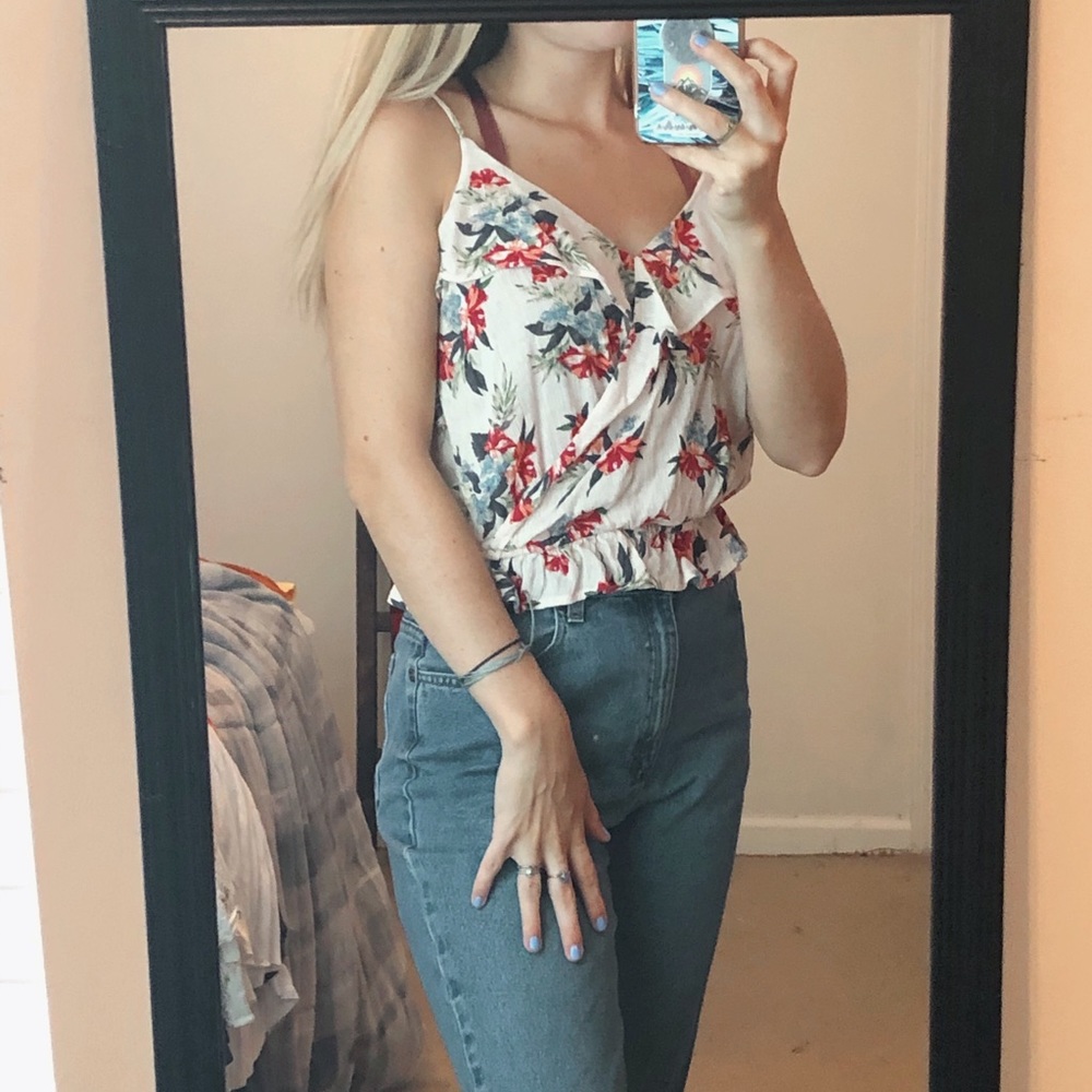 White floral tank